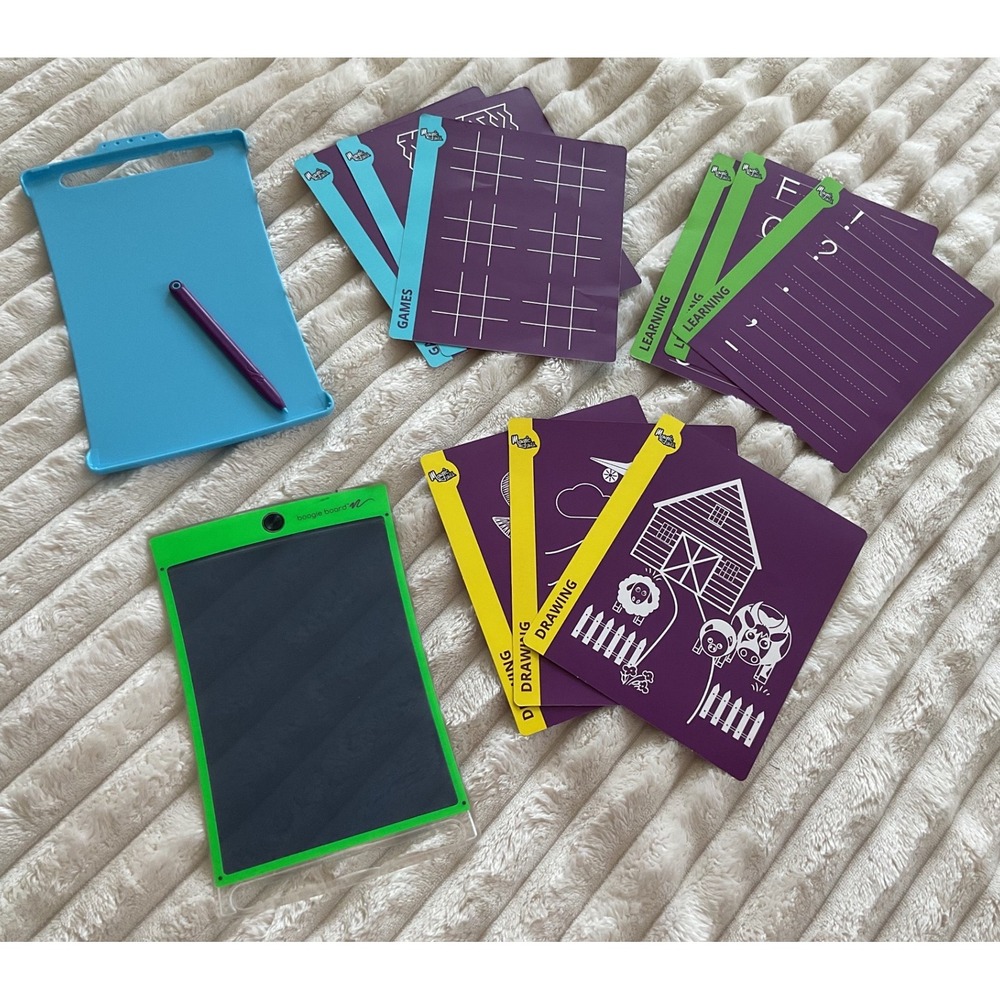 Boogie Board Magic Sketch LCD Writing Tablet Green Blue with Stylus and Cards